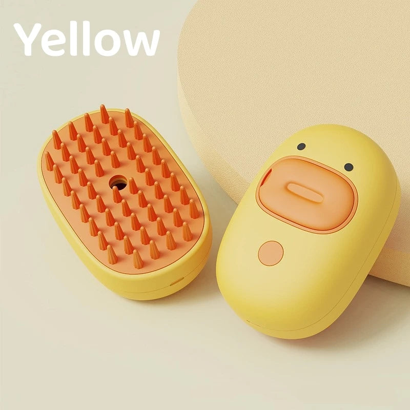 Brosse Vapeur 3-en-1 pour Chat — Soies Silicone Douces