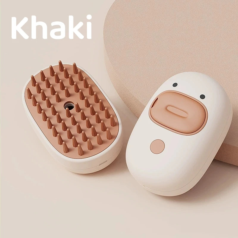 Brosse Vapeur 3-en-1 pour Chat — Soies Silicone Douces