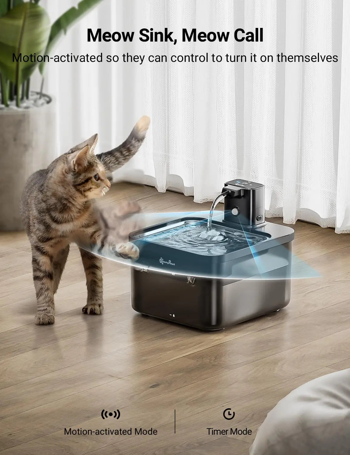 Fontaine à Eau Inox 2,5 L Sans Fil — Batterie 4000 mAh et Capteur de Mouvement