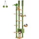 Arbre à Chat Sol-Plafond Réglable en Bois — Hamac et Griffoirs Sisal