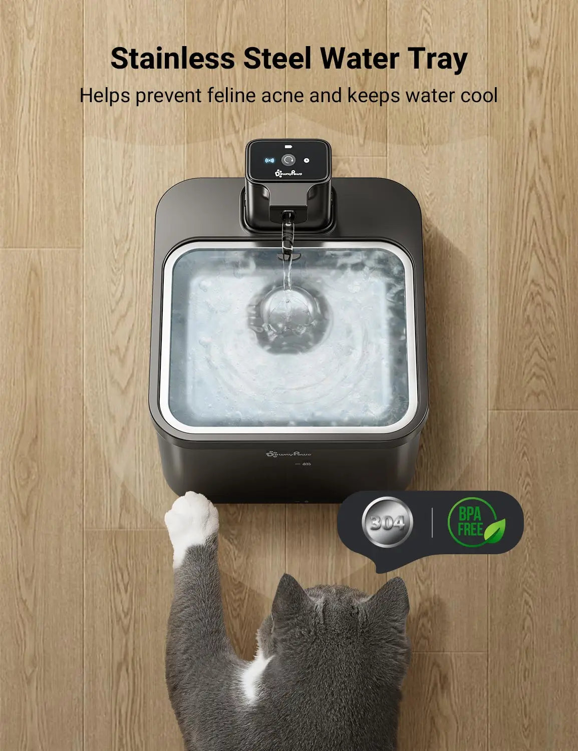 Fontaine à Eau Inox 2,5 L Sans Fil — Batterie 4000 mAh et Capteur de Mouvement