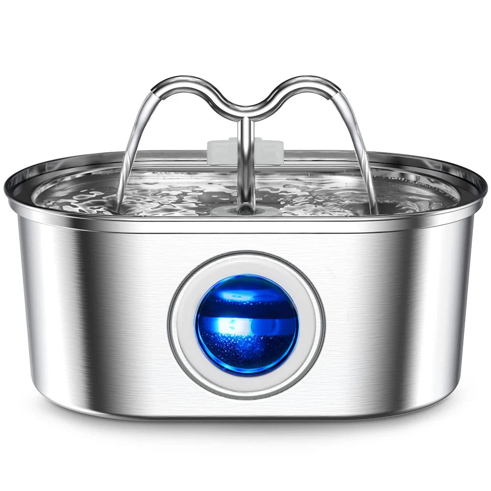 Fontaine à Eau en Inox 3,2 L avec Pompe Silencieuse et LED