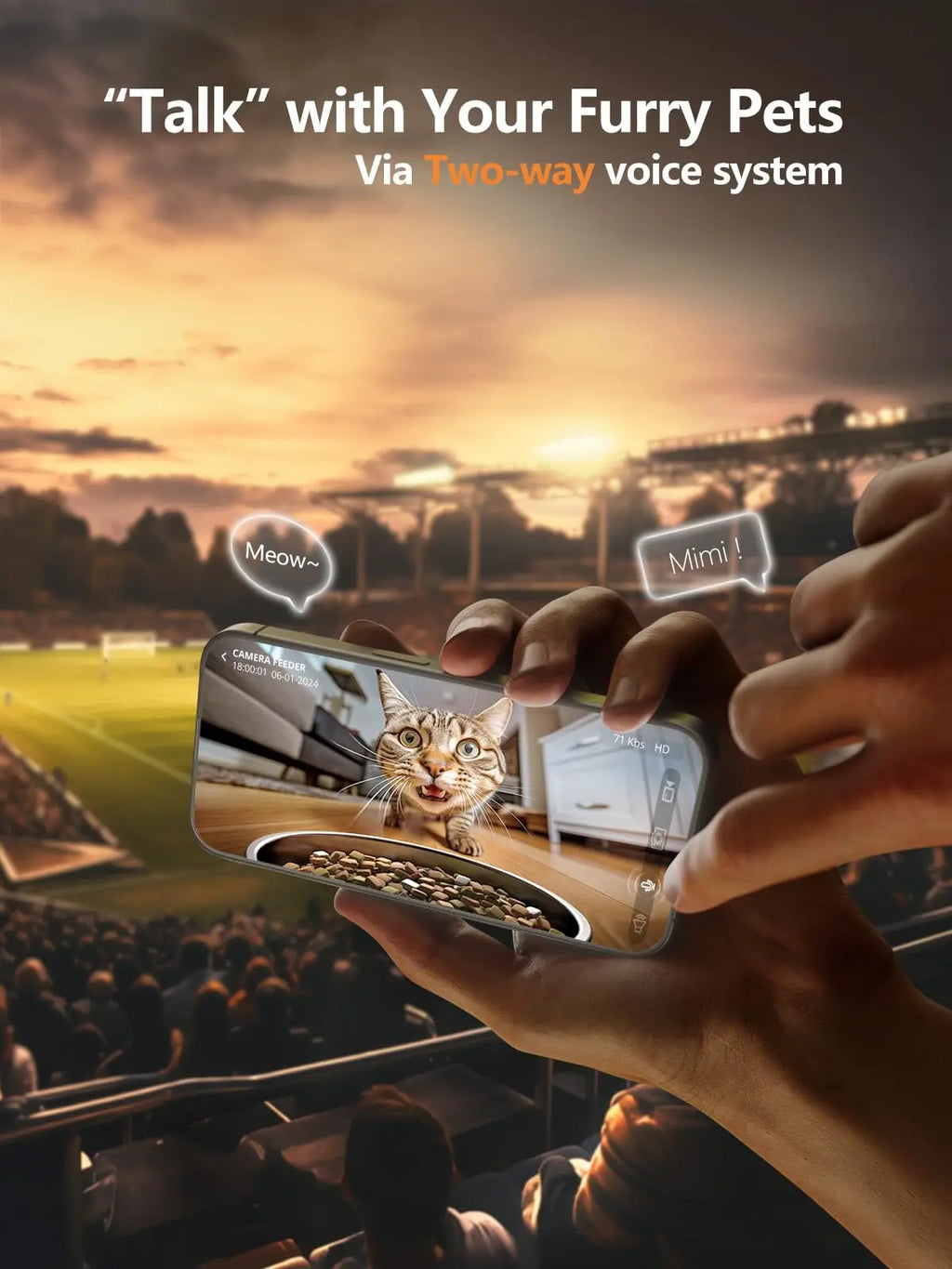 Distributeur de Croquettes Connecté avec Caméra 1080P — WiFi Tuya