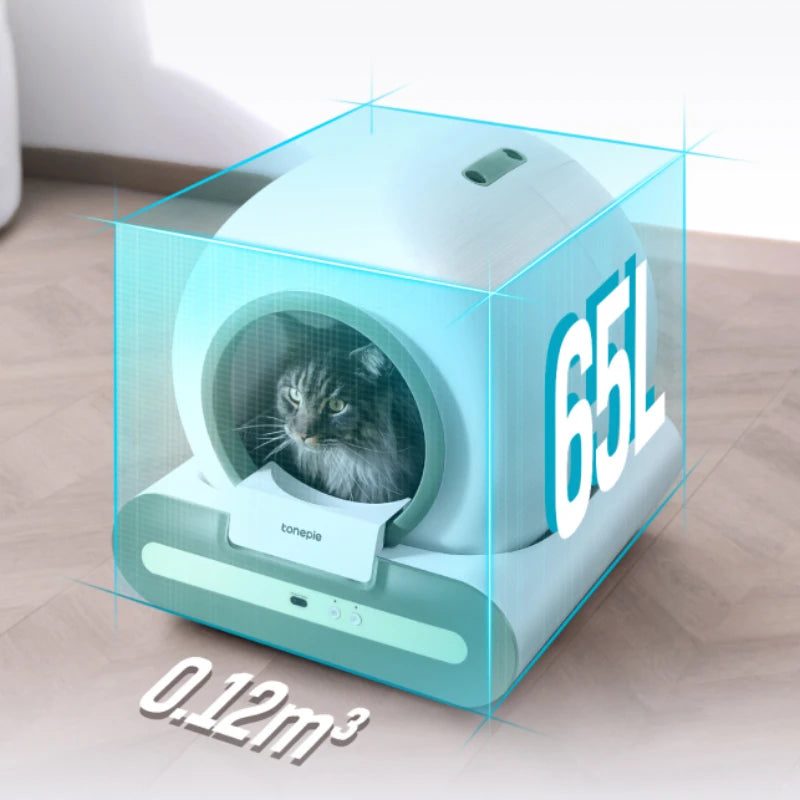 Bac à Litière Autonettoyant 65 L Connecté WiFi — Grande Capacité EU