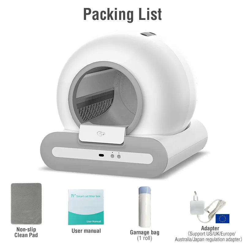Bac à Litière Autonettoyant 65 L Connecté WiFi — Grande Capacité EU
