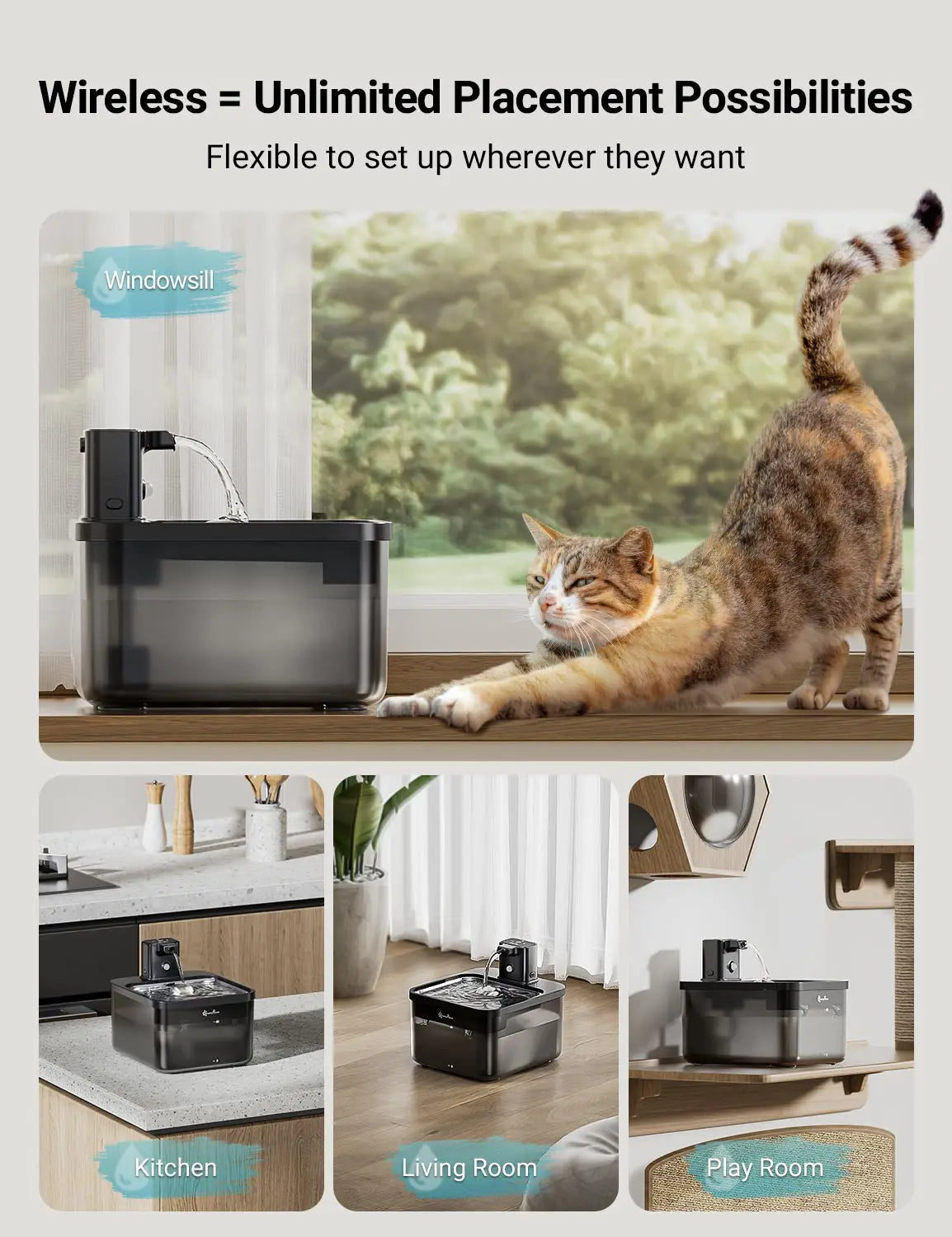 Fontaine à Eau Inox 2,5 L Sans Fil — Batterie 4000 mAh et Capteur de Mouvement