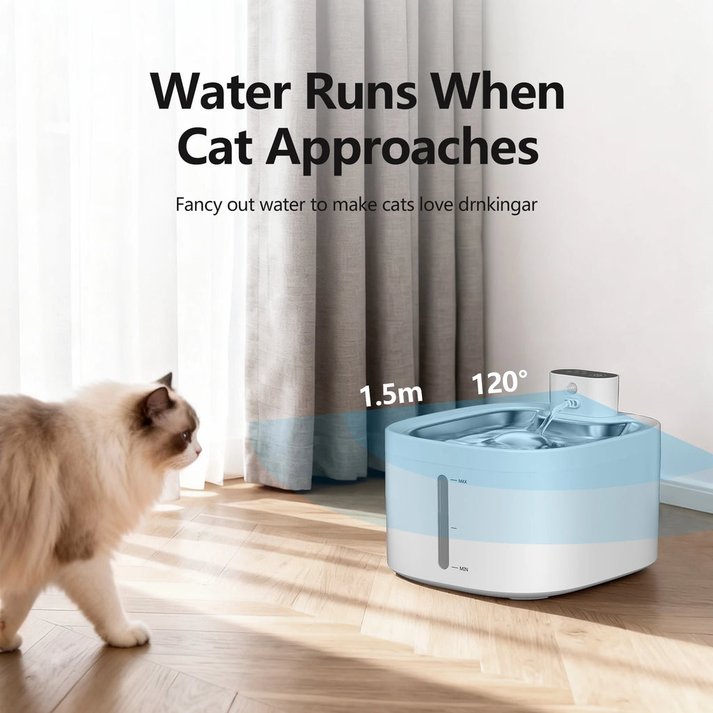 Fontaine à Eau Sans Fil 3,5 L — Batterie 4000 mAh et Capteur de Mouvement