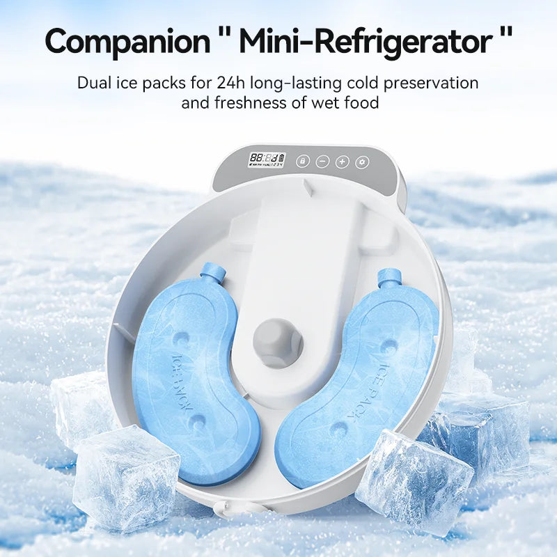 Distributeur de Croquettes ROJECO 4 Repas — Aliments Humides et Secs