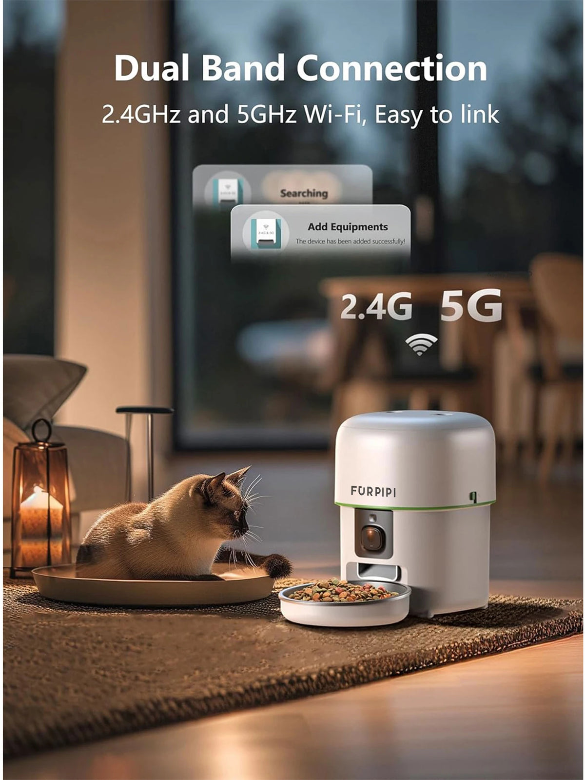 Distributeur de Croquettes Connecté 5G avec Caméra HD — WiFi Tuya