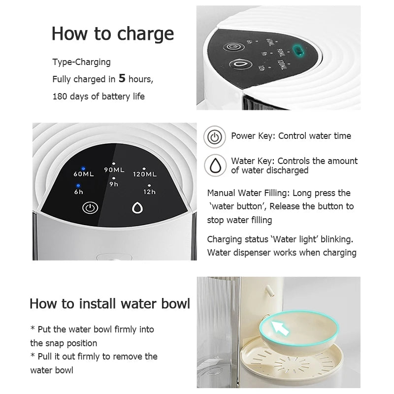 Distributeur d'Eau Inclinable 3 L — Séparation Eau Propre/Sale