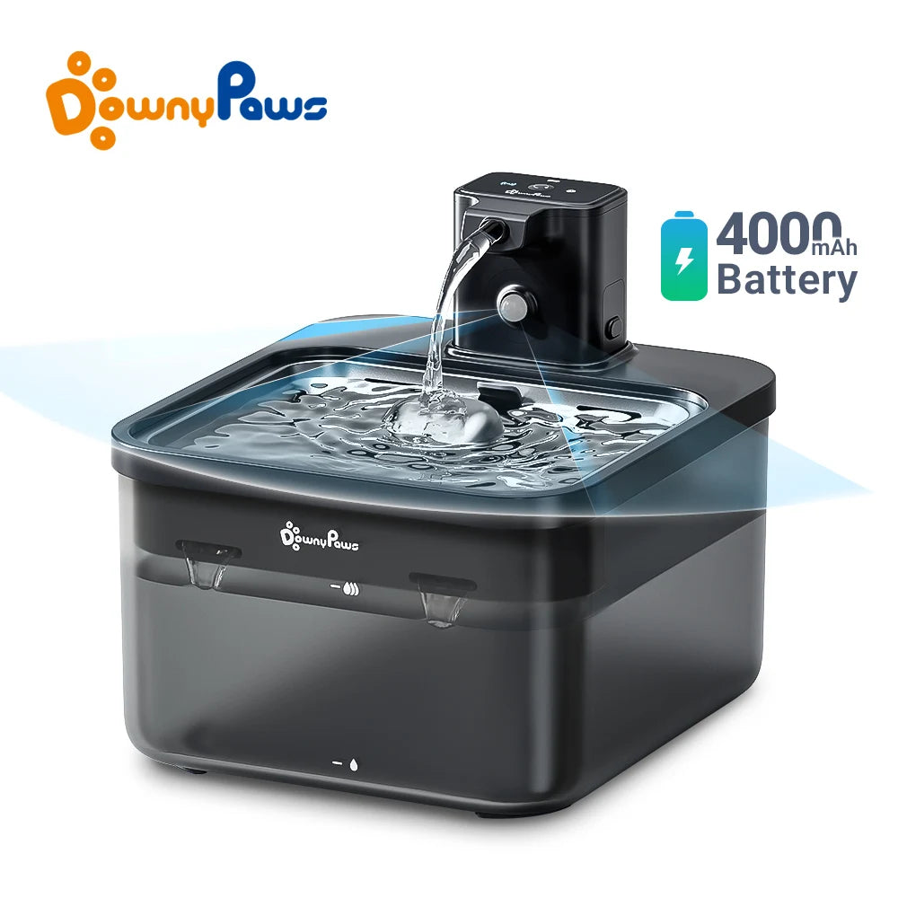 Fontaine à Eau Inox 2,5 L Sans Fil — Batterie 4000 mAh et Capteur de Mouvement