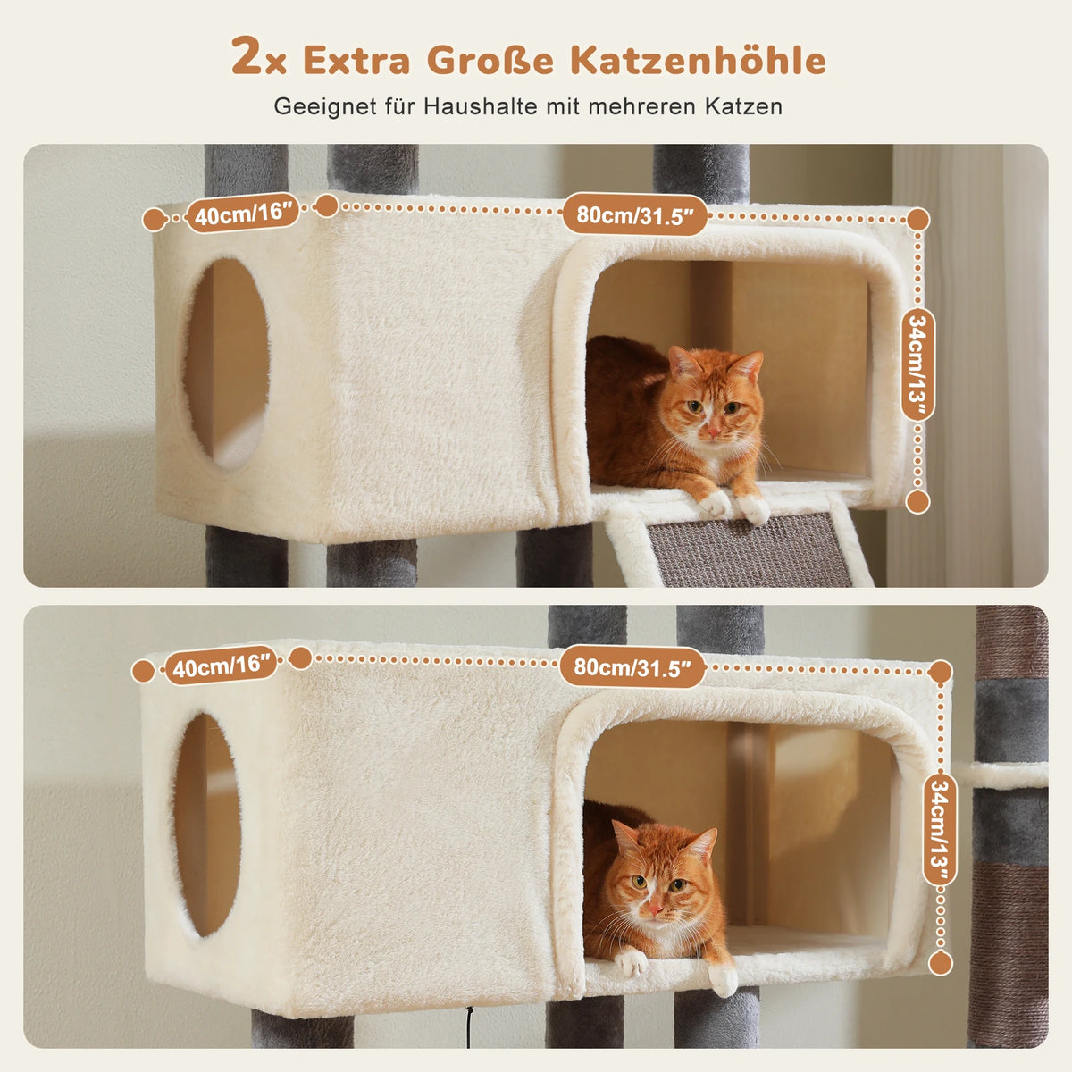 Arbre à Chat XXL Multi-Niveaux — Deux Condos et Grand Hamac