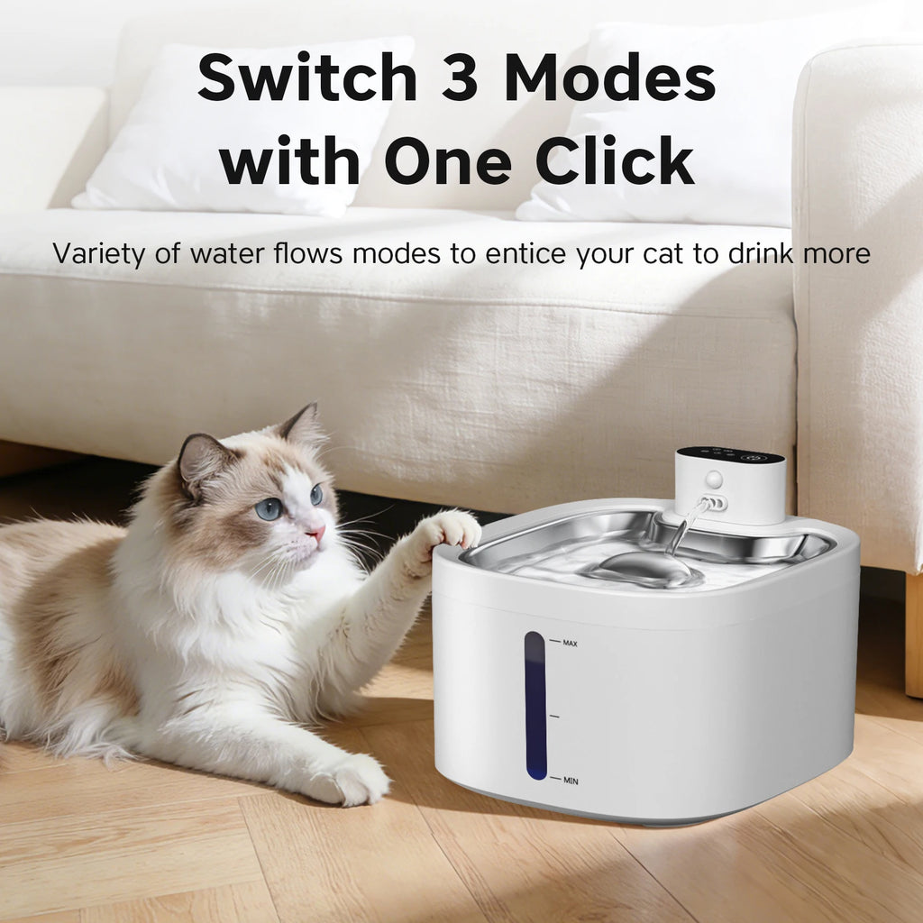 Fontaine à Eau Sans Fil 3,5 L — Batterie 4000 mAh et Capteur de Mouvement