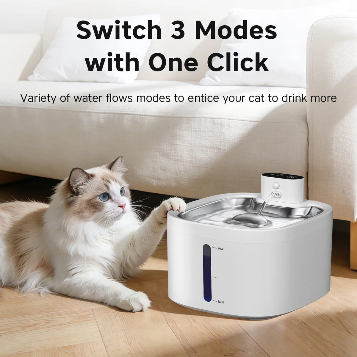 Fontaine à Eau Sans Fil 3,5 L — Batterie 4000 mAh et Capteur de Mouvement