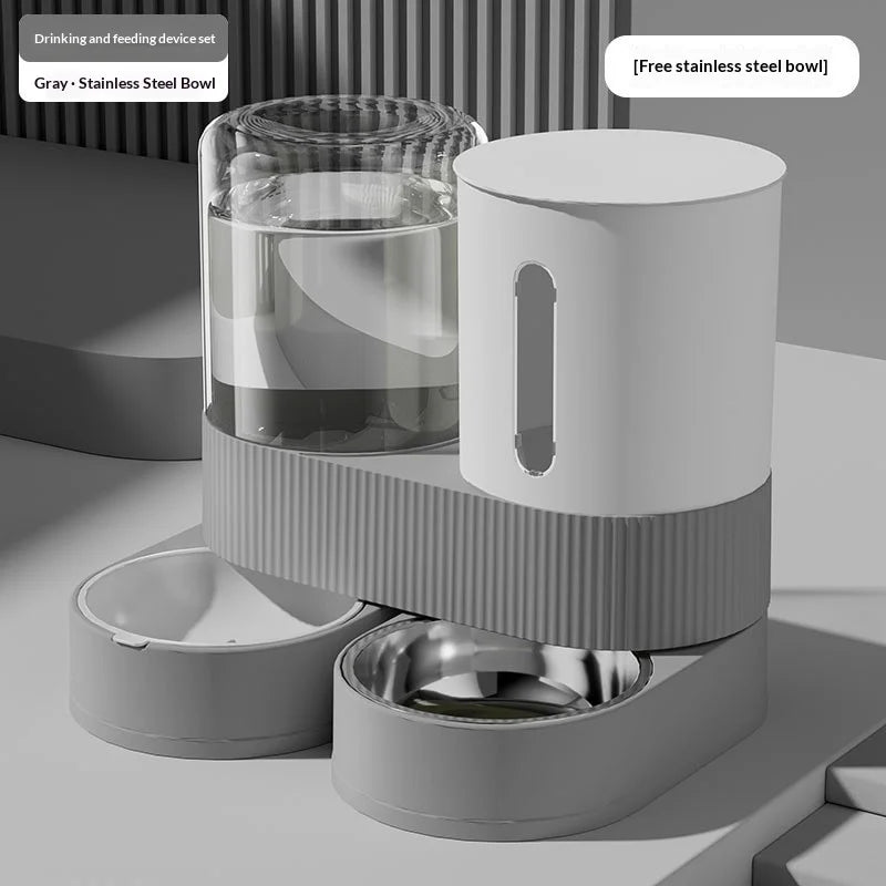 Distributeur Automatique de Croquettes et d'Eau Gravité — Gamelle Combinée