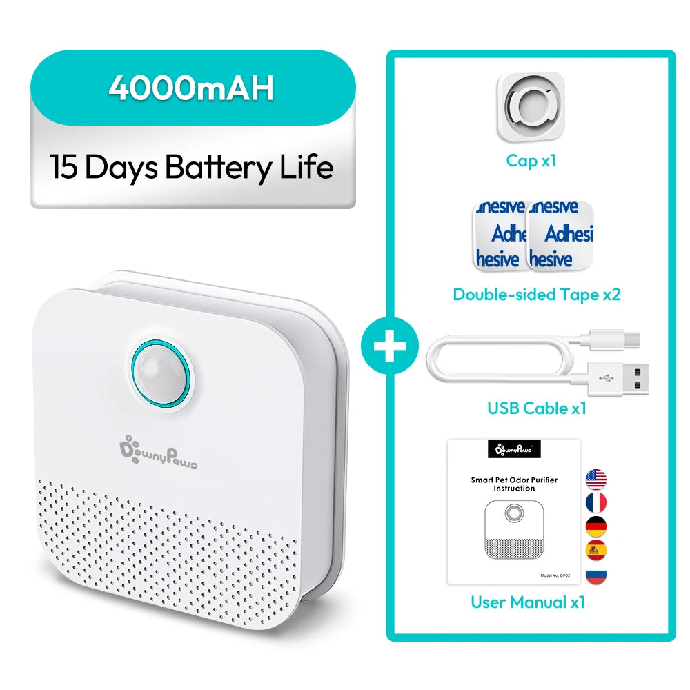 Purificateur d'Air pour Bac à Litière — Déodorisant Connecté 4000 mAh