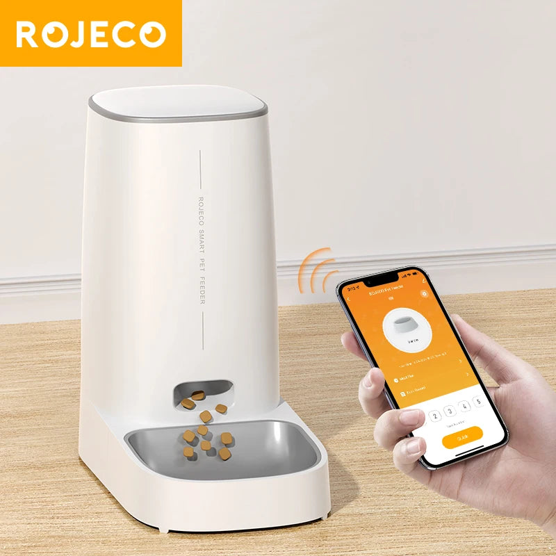 Distributeur de Croquettes ROJECO WiFi 4 L — Contrôle à Distance