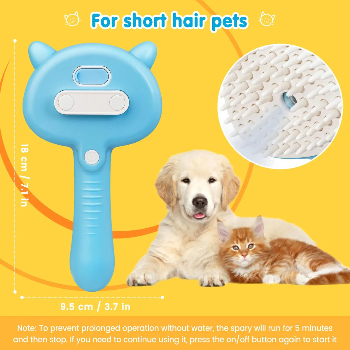 Brosse Vapeur 3-en-1 pour Chat — Soies Silicone Douces