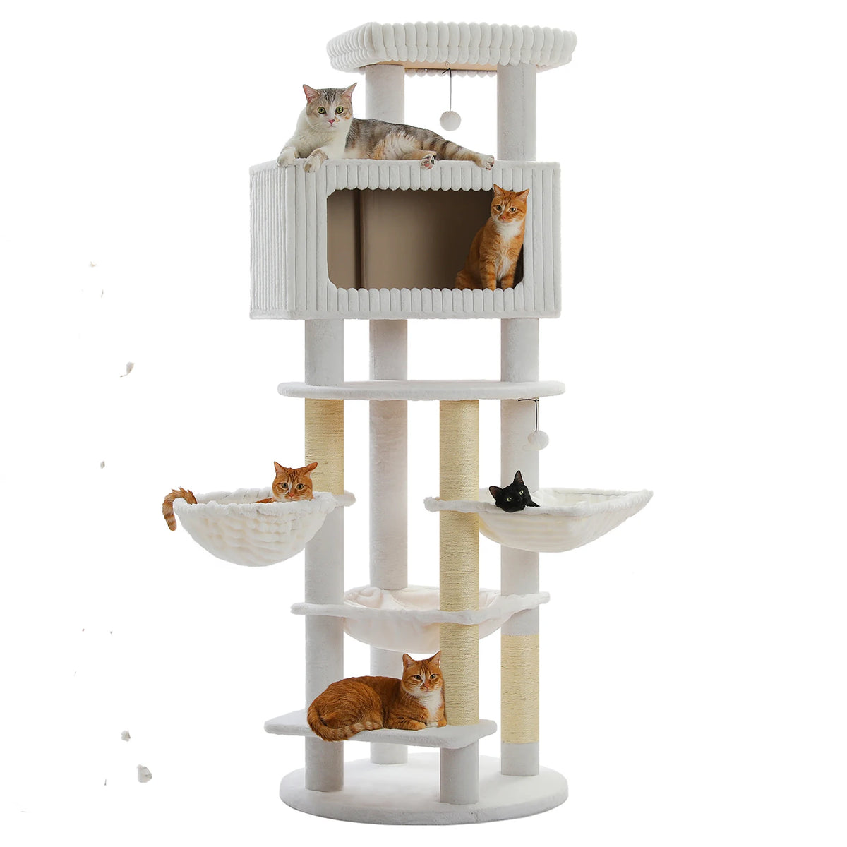 Arbre à Chat XXL Multi-Niveaux — Deux Condos et Grand Hamac