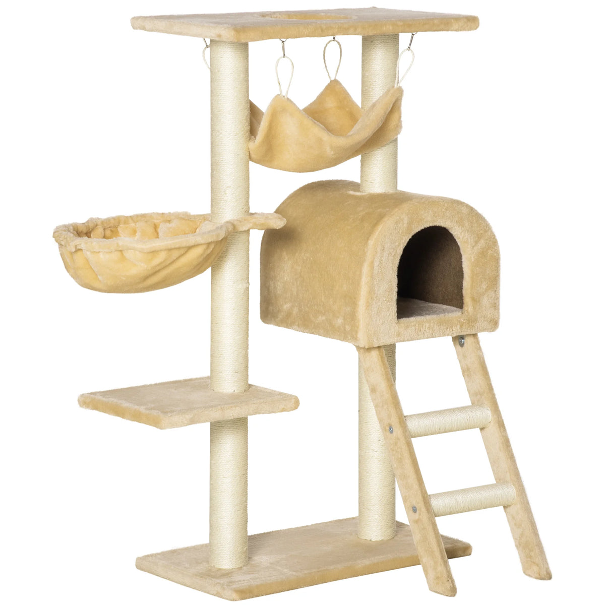 Arbre à Chat PawHut 98 cm — Hamac, Niche, Plateformes et Panier