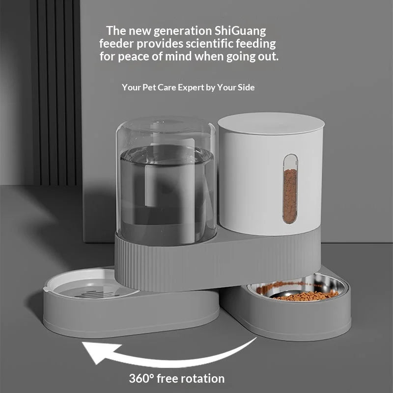 Distributeur Automatique de Croquettes et d'Eau Gravité — Gamelle Combinée