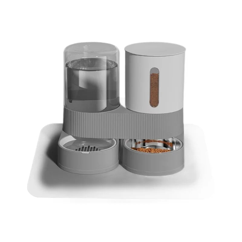 Distributeur Automatique de Croquettes et d'Eau Gravité — Gamelle Combinée