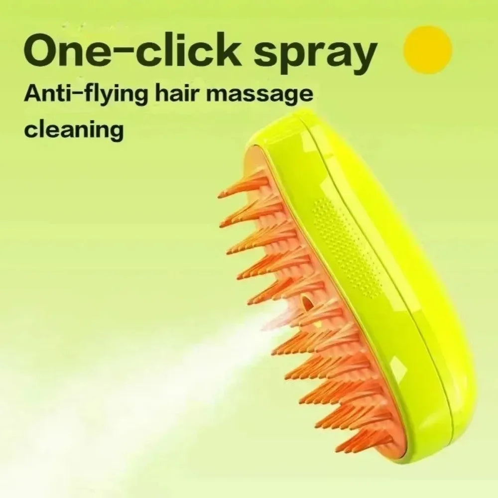 Brosse Vapeur 3-en-1 pour Chat — Spray, Massage et Nettoyage